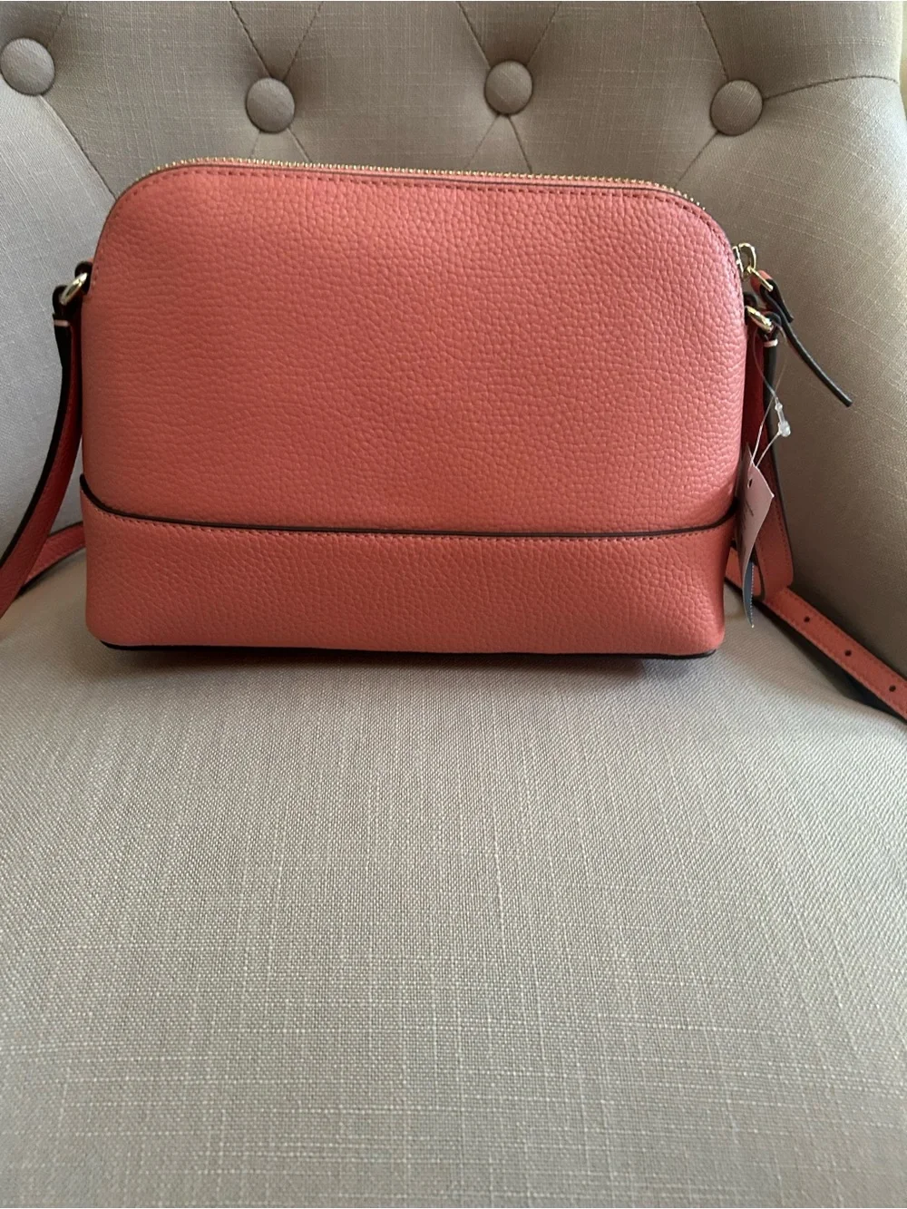 kate spade Coral-Peach Pebbled Leather Crossbody Bag